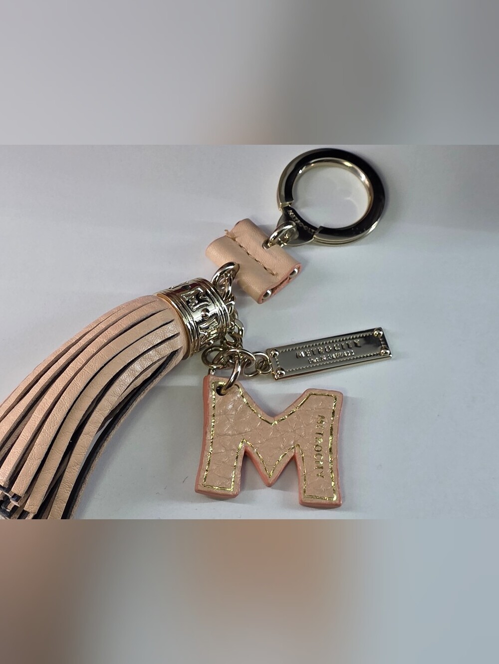 Metro City Pink Tassel Keychain W/ Light Gold-tone Hardware